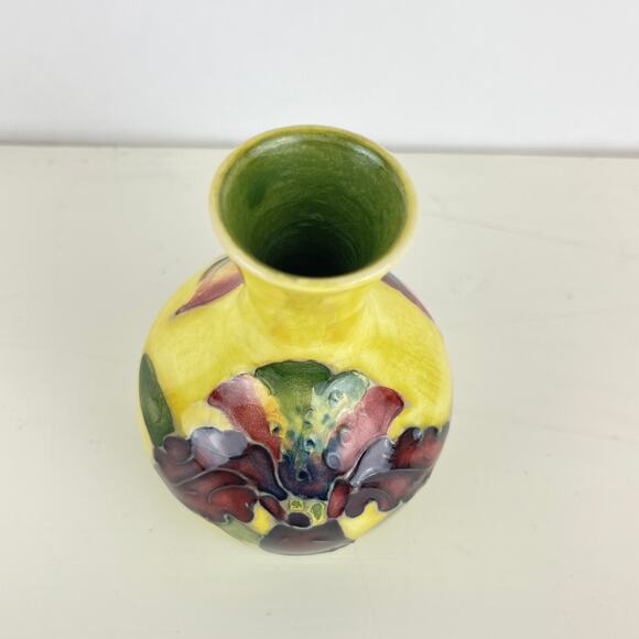 Vintage Moorcroft Pottery Bud Mini Vase With Orchid Pattern - Picture 4 of 6